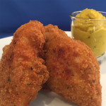 fried chicken fritter with dipping sauce